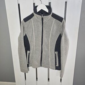 Kuhl Alfpaca Fleece Grey Sweater Jacket Full Zip Women's Size S Outdoor